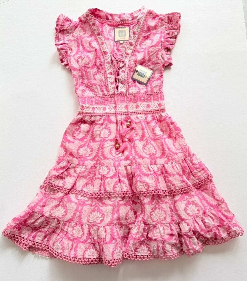 Bell by Alicia Bell Girls Farrah Mini Dress Pink Size 10 NEW Ruffle Skirt Tiered